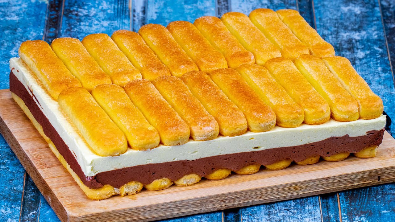 KOLAČ SA 2 FILA I PIŠKOTAMA: Bez Kuvanja I Pečenja, Za Nekih 15 Minuta, Napravite Odličnu Poslasticu